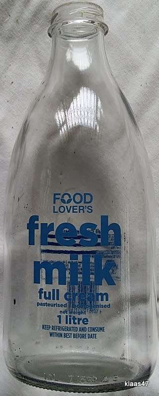 1 Litre Glass Milk bottle Food Lover`s