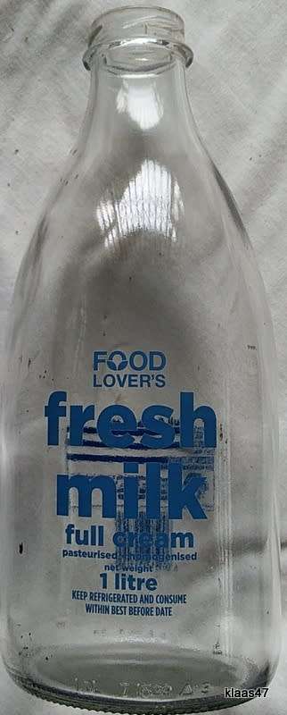 1 Litre Glass Milk bottle Food Lover`s