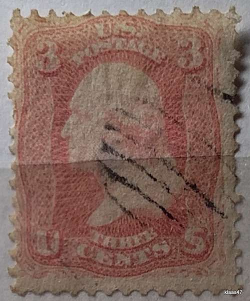 United States - 1860`s - Washington - 3 cents - Used stamp