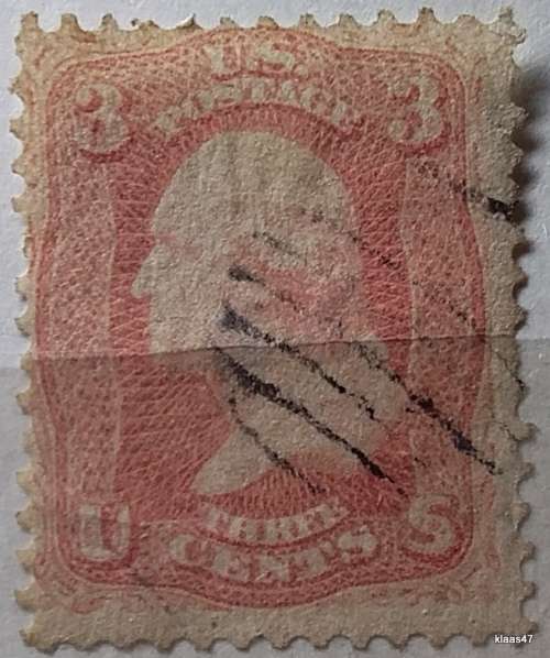 United States - 1860`s - Washington - 3 cents - Used stamp