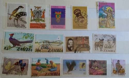 Zambia - Mixed Lot of 14 Used stamps