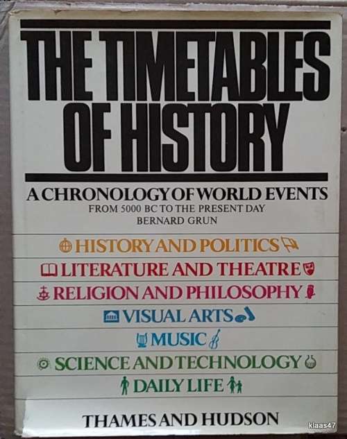 The Timetables of History - A Chronology of World Events - Bernard Grun - Hardcover