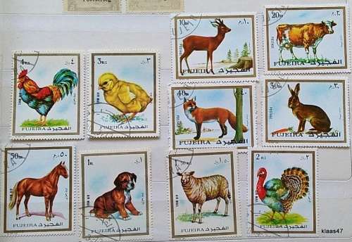 Fujiera - 1972 - Animals - Set of 10 Cancelled stamps