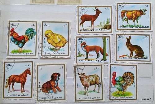 Fujiera - 1972 - Animals - Set of 10 Cancelled stamps