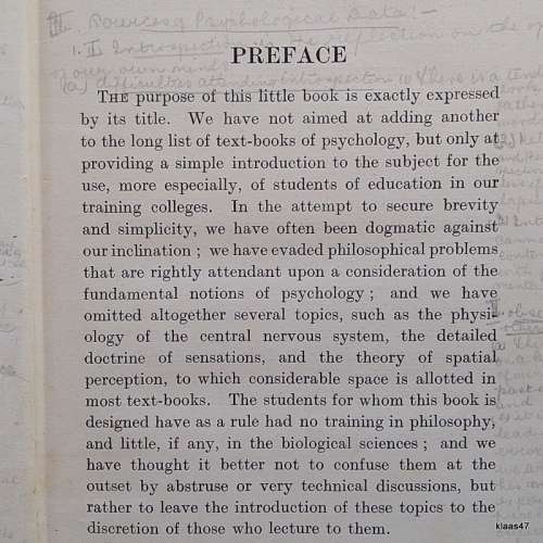 An Introduction to Psychology - T. Loveday and J.A. Green - 1912 (More Especially for Teachers)