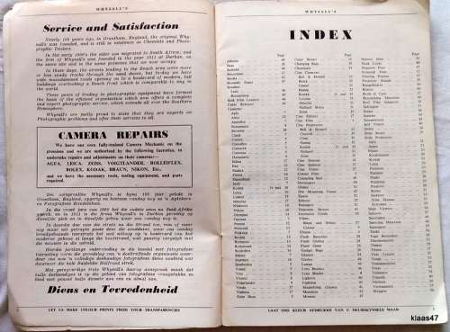 Whysall`s Camera Exchange (Durban) - Undated Catalogue (Hi-Lite of Photo Goods)