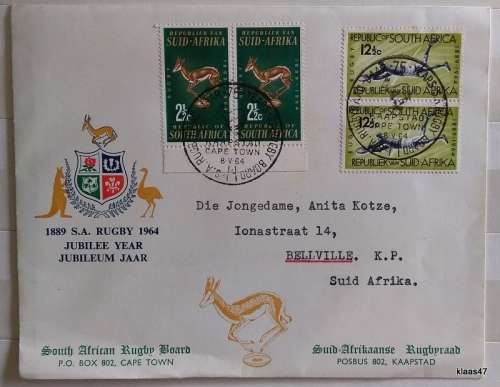1889 S.A. RUGBY 1964 - South African Rugby Board Jubilee Cover