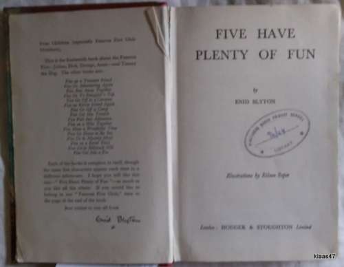 The Famous Five: Five Have Plenty of Fun - Enid Blyton - Hardcover 1959