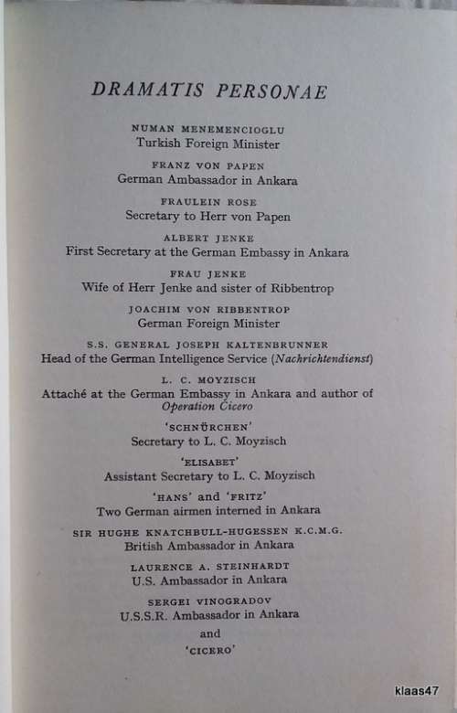 Operation Cicero - LC Moyzisch - Hardcover (The Espionage Sensation of the War)