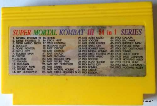 Vintage Game Cartridge - 1996 - 54 in1 - JY-063