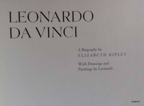 Leonardo da Vinci - Biography by Elizabeth Ripley - Hardcover 1952