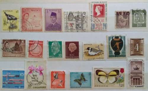 World Mix - Mixed Lot of 20 Used (some Hinged) stamps