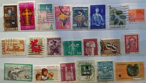 World Mix - Mixed Lot of 21 Used stamps