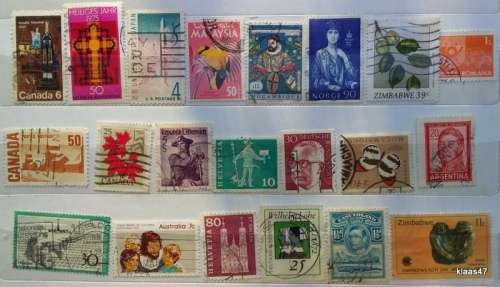 World Mix - Mixed Lot of 21 Used stamps