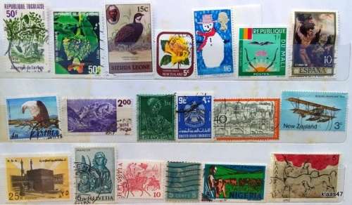 World Mix - Mixed Lot of 19 Used stamps