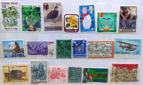 World Mix - Mixed Lot of 19 Used stamps