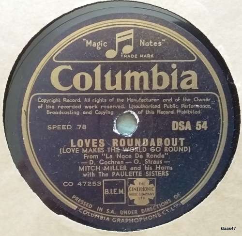 Columbia - Green Sleeves/Loves Roundabout - Mitch Miller and his horns and chorus - 78rpm