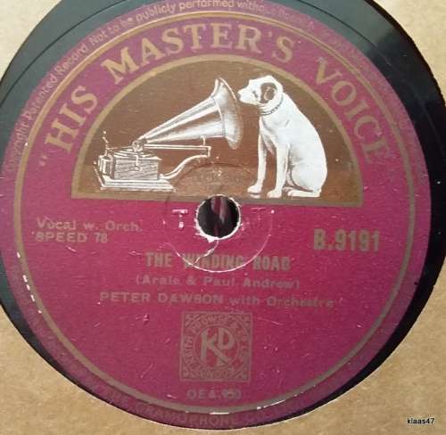 His Master`s Voice - Waltzing Matilda/The Winding Road - Peter Dawson - 78rpm