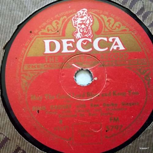 Decca - A Perfect Day/May the Good Lord Bless and Keep You - Bing Crosby - South Africa Press 78rpm