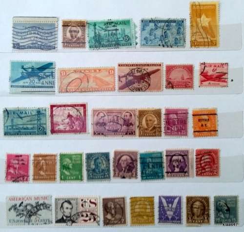 USA - Mixed Lot of 31 Used (some Hinged) stamps