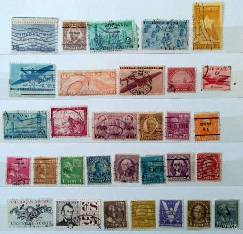 USA - Mixed Lot of 31 Used (some Hinged) stamps