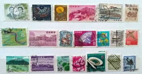 Japan - Mixed Lot of 20 Used (some Hinged) stamps