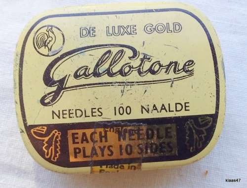 Gallotone - De Luxe Gold - 100 Needles (Sealed tin)  SMALL TIN Gramophone