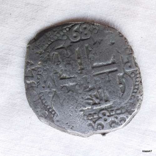 Silver Spanish Cob Coin - 8 reales - Bolivia