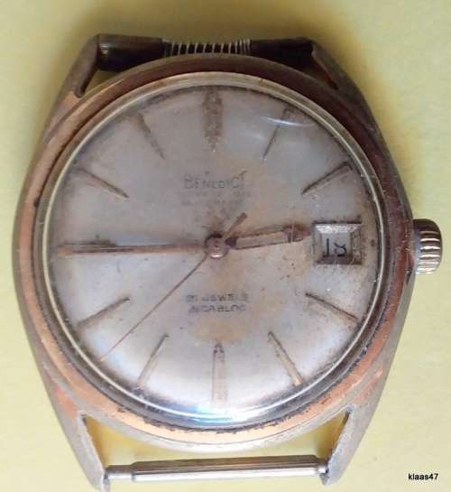 Benedict - Incabloc - S/Steel back - Not working (for parts) No strap - 30mm Diam glass