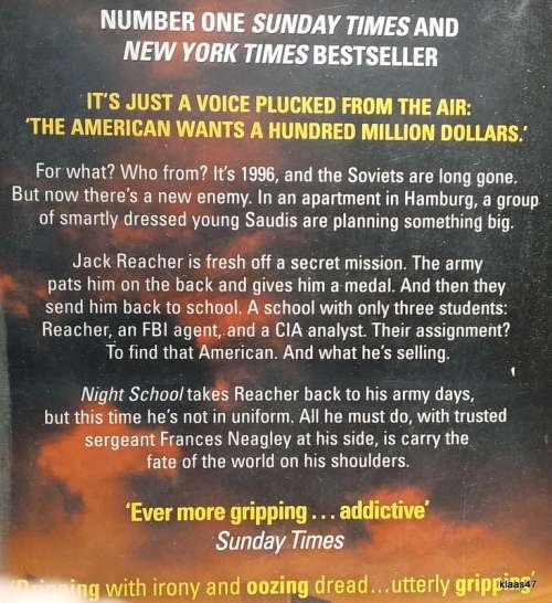 Night School - (A Jack Reacher Thriller) - Lee Child -Paperback