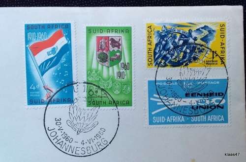 Union of South Africa -1960 - 50th Anniversary stamps on Unipex Cover
