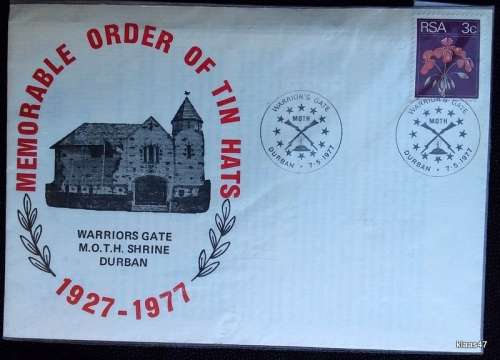 Memorable Order of Tin Hats - 1977 - Warrior Gate M.O.T.H. Shrine Durban - Commemorative Cover
