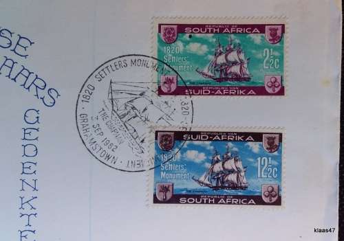 RSA - 1820 British Settlers Monument - FDC - Special cancellation and Grahamstown Reg No 03 201