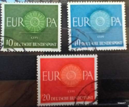Germany - 1960 - Europa - Set of 3 Used Hinged stamps