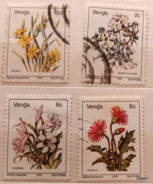 Venda - 1979 - 1st Definitive - Flowers - 4 Used stamps