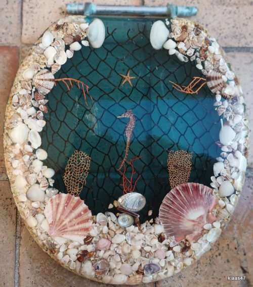 Novelty Toilet Lid  - Sea theme