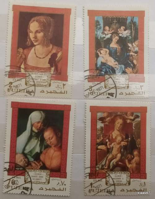 Fujiera - 1971 - Durer paintings - 4 Cancelled Hinged stamps