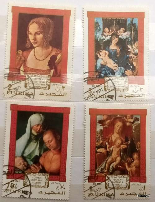 Fujiera - 1971 - Durer paintings - 4 Cancelled Hinged stamps