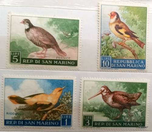 San Marino - 1960 - Birds - 4 Unused Hinged stamps
