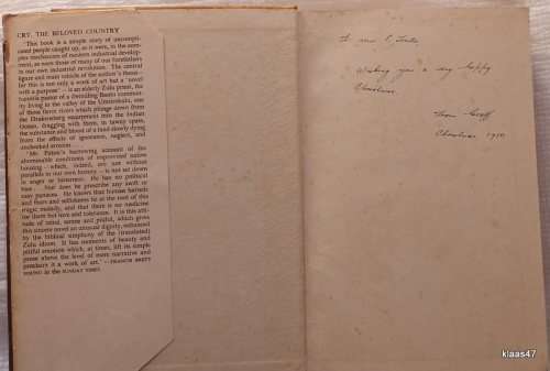 Cry the Beloved Country - Alan Paton - Hardcover 17th Impression 1950