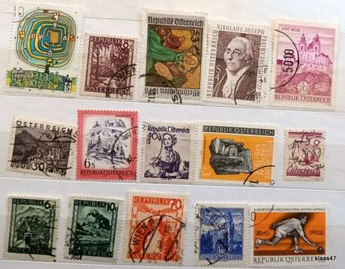 Austria - Mixed Lot of 15 Used (some Hinged) stamps