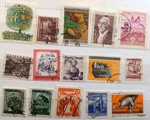Austria - Mixed Lot of 15 Used (some Hinged) stamps