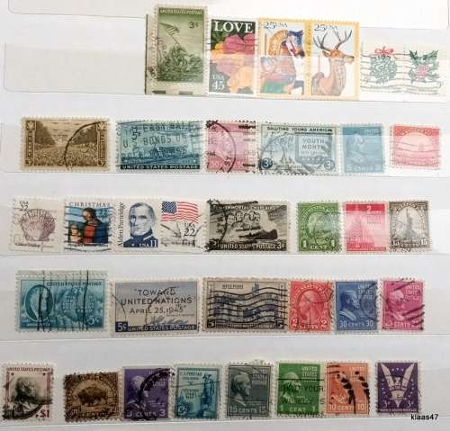 USA - Mixed Lot of 34 Used stamps