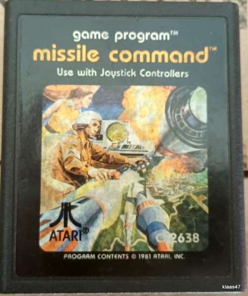 Vintage Atari C2638 - Missile Command - Game Cartridge