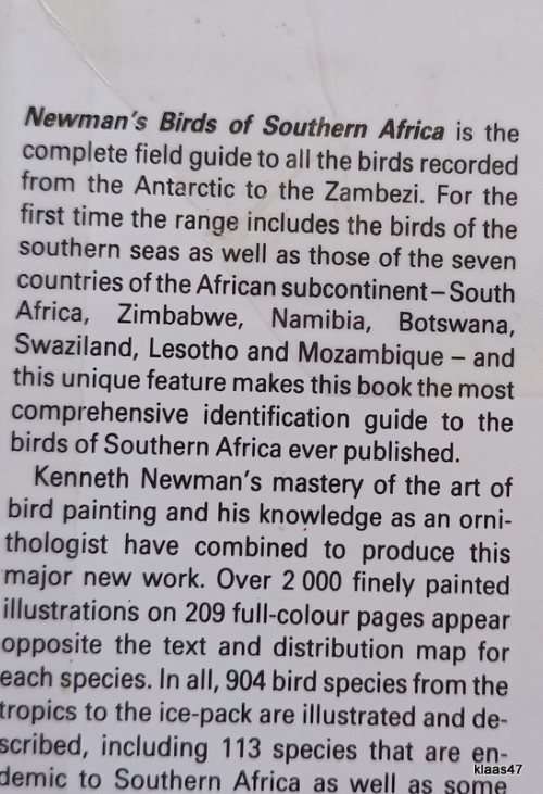 Newman`s Birds of Southern Africa - Kenneth Newman - Hardcover 1983