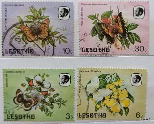 Lesotho - 1984 - Butterflies - 4 Used stamps