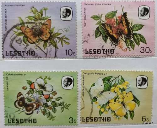 Lesotho - 1984 - Butterflies - 4 Used stamps