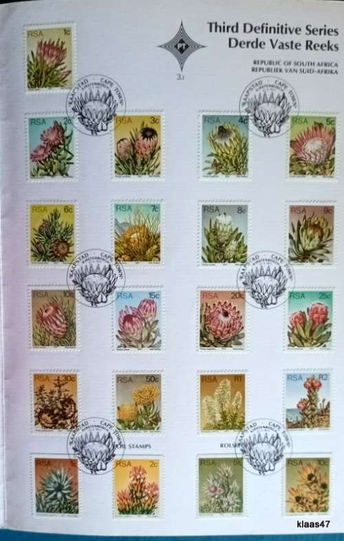RSA - 1977 - 3rd Definitive Series - Proteas - First Day Folder (In Protea Envelope)