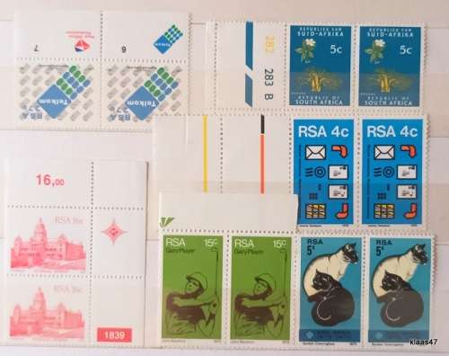 RSA - 1970`s 80`s - Mixed Lot of 6 Unused pairs