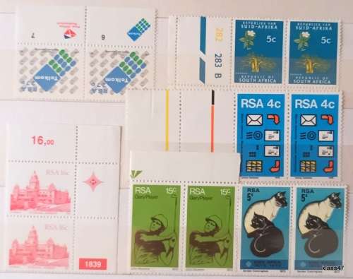 RSA - 1970`s 80`s - Mixed Lot of 6 Unused pairs